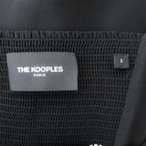 The Kooples Rhinestone-Strap Midi Dress Black Silk Size 1