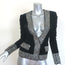 Balmain Crystal-Embellished Velvet Blazer Black Size 34 V-Neck Jacket