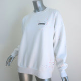 SPRWMN Paint Splatter Sweatshirt White Cotton Size Medium Crewneck Pullover