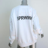 SPRWMN Paint Splatter Sweatshirt White Cotton Size Medium Crewneck Pullover