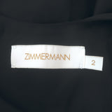 Zimmermann Tie-Strap Tank Top Black Linen Satin Size 2