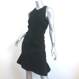 Bottega Veneta Ruched Fit & Flare Mini Dress Black Stretch Nylon Size 40