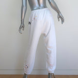SPRWMN Paint Splatter Sweatpants White Cotton Size Large NEW