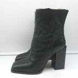 Saint Laurent Jodie 105 Cut-Off Western Ankle Boots Black Leather Size 38.5