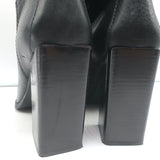 Saint Laurent Jodie 105 Cut-Off Western Ankle Boots Black Leather Size 38.5