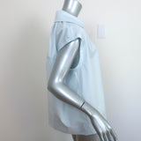Marni Collared Top Light Blue Cotton Size 38 Cap Sleeve Blouse