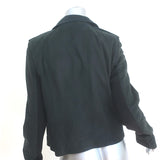 Rick Owens Stooges Suede Biker Jacket Black Size US 14