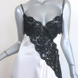 Rodarte Lace-Trimmed Satin Midi Slip Dress White Silk Size 6 NEW