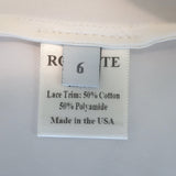 Rodarte Lace-Trimmed Satin Midi Slip Dress White Silk Size 6 NEW