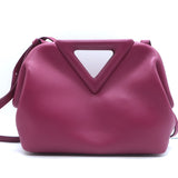 Bottega Veneta Small The Point Triangle Crossbody Bag Magenta Leather