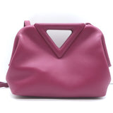 Bottega Veneta Small The Point Triangle Crossbody Bag Magenta Leather