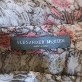 Alexander McQueen Sleeveless Ruffle Blouse Light Pink Floral Print Silk Size 42