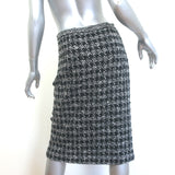 Christian Dior Houndstooth Tweed Skirt Suit Black/White Cotton-Blend Size US 2/4
