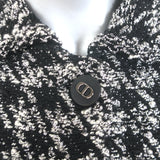 Christian Dior Houndstooth Tweed Skirt Suit Black/White Cotton-Blend Size US 2/4