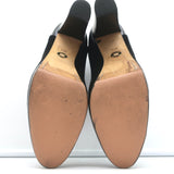 Loro Piana Platform Booties Black Leather & Suede Size 37.5 High Heel Ankle Boot