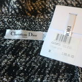 Christian Dior Houndstooth Tweed Skirt Suit Black/White Cotton-Blend Size US 2/4