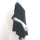 Valentino Ruffled-Side Tunic Top Black Knit Size Large