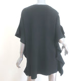 Valentino Ruffled-Side Tunic Top Black Knit Size Large