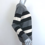 Gucci Striped Boatneck Sweater Gray/Cream Size Extra Small