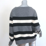 Gucci Striped Boatneck Sweater Gray/Cream Size Extra Small