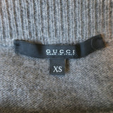 Gucci Striped Boatneck Sweater Gray/Cream Size Extra Small