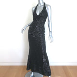 Chiara Boni La Petite Robe Ryushi Sequined Halter Gown Black Size 2 NEW