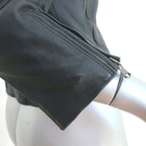 R13 Cafe Racer Cropped Leather Jacket Black Size Large