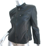 R13 Cafe Racer Cropped Leather Jacket Black Size Large