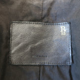 R13 Cafe Racer Cropped Leather Jacket Black Size Large