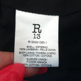 R13 Cafe Racer Cropped Leather Jacket Black Size Large