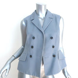 Christian Dior Double Breasted Vest Blue Tasar Silk Size 38