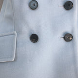 Christian Dior Double Breasted Vest Blue Tasar Silk Size 38