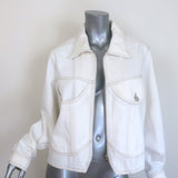FRAME Denim Heart Jacket White Cotton Size Medium NEW