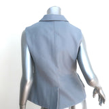 Christian Dior Double Breasted Vest Blue Tasar Silk Size 38