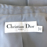 Christian Dior Double Breasted Vest Blue Tasar Silk Size 38
