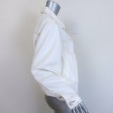 FRAME Denim Heart Jacket White Cotton Size Medium NEW