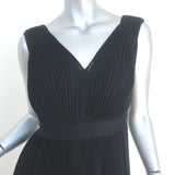 Christian Dior Pleated Knit Midi Dress Black Wool-Silk Size 38