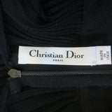 Christian Dior Pleated Knit Midi Dress Black Wool-Silk Size 38