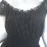 Alice + Olivia Gracie Ruffled Eyelet-Embroidered Romper Black Size 4 NEW