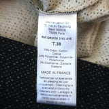 Lanvin Pleated-Side Dress Black Dotted Stretch Jersey Size 38 Sleeveless Sheath