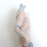 St. John Turtleneck Sweater Beige/Gray Floral Shadow Jacquard Knit Size Large