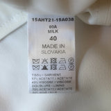 Chloe V-Neck Blouse Milk Crepe Size 40 Short Sleeve Top