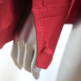 Valentino Rosette Collared Shirt Red Stretch Cotton Size 42 Long Sleeve Top