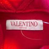 Valentino Rosette Collared Shirt Red Stretch Cotton Size 42 Long Sleeve Top