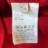 Valentino Rosette Collared Shirt Red Stretch Cotton Size 42 Long Sleeve Top
