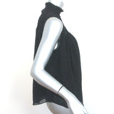 FRAME Smocked Sleeveless Blouse Black & White Polka Dot Silk Size Small