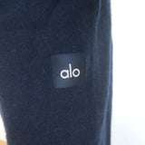 Alo Yoga authentic cashmere V-neck sweater and flared pants set, navy - pre-owned, gently worn luxury
