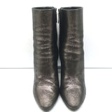 Saint Laurent Lou Ankle Boots Bronze Metallic Textured Leather Size 40.5