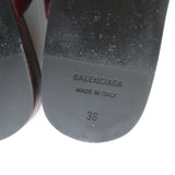 Authentic Balenciaga Cosy BB burgundy croc-embossed leather mules, pre-owned, size 36, gently worn luxury condition