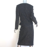 St. John Evening Crystal-Embellished Metallic Dotted Skirt Suit Black Size 8